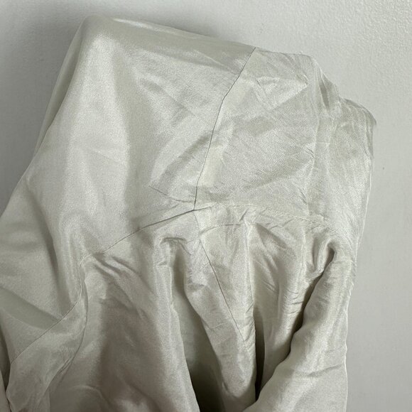 Eileen Fisher 100% Silk White Elastic Waist Pants Womens Size Large Straight - Picture 10 of 11